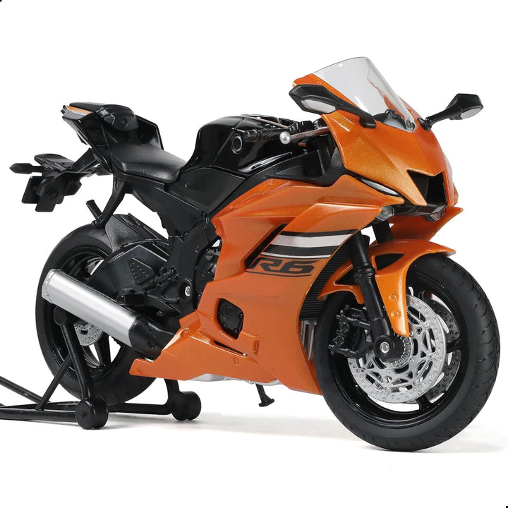 1:12 Motorcycle Model Toy for Yamaha YZF-R1M 1000R Metal Die-Cast with Plastic Motorcycle Model No Assembly Required Mini Finished Moto Gift for Adult（Silver）