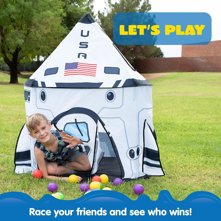 Rocket Ship Play Tent Pop up Play Tent Kids Indoor Outdoor Spaceship Playhouse Tent Set