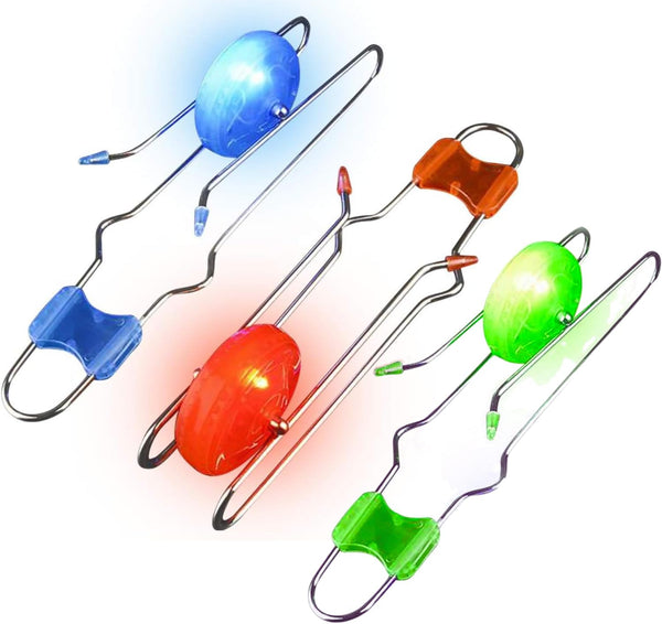 Retro Light up Gyro Wheels Set for Kids- 3, 8.5 Inch Gyroscope Rail Twisters Mesmerizing Spinning Lighting Effects, Spinning Top Autism Toys, Sensory Toys for Kids, Gift for Boys & Girls
