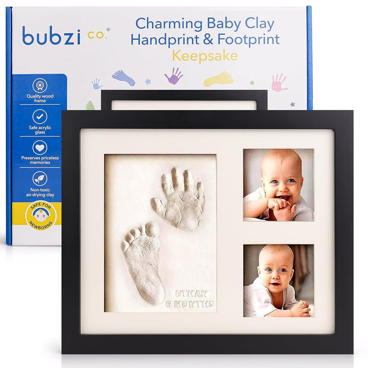 Baby Footprint Kit, Baby Foot and Hand Print Kit, Baby Keepsake Frame, Nursery Pictures Frames, Hand Print Mold Kit, New Mom Gifts, Baby Newborn Essentials Must Haves, Baby Shower Gifts