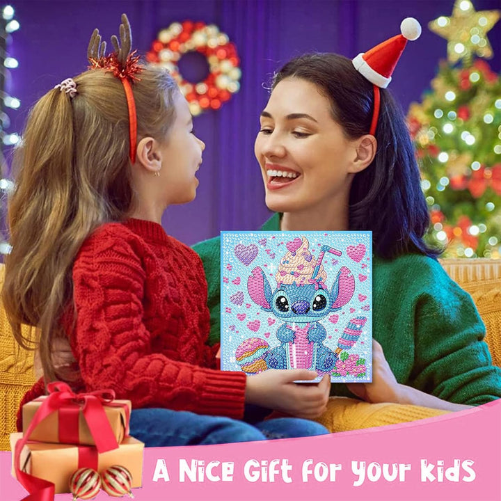 4 PCS Diamond Art Painting Kits for Kids,Cartoon Diamond Art for Kids Ages 4-8-12,Cartoon Gem Kit Crafts Beginners for Gift Home Wall Decor(6X6Inch)