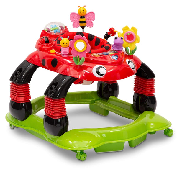 Lil Play Station 4-In-1 Activity Walker - Rocker, Activity Center, Bouncer, Walker - Adjustable Seat Height - Fun Toys for Baby, Sadie the Ladybug