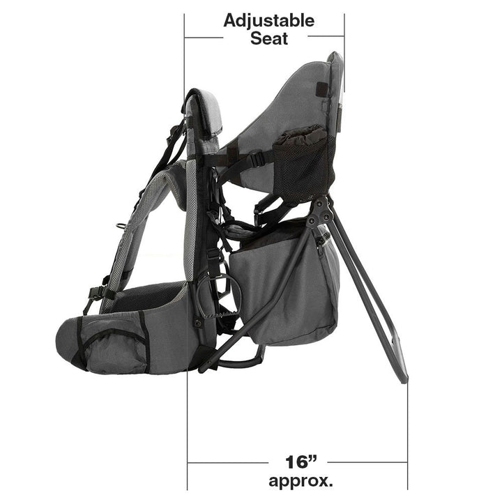 Cross Country Baby Backpack Carrier, Grey, Toddler Hiking Backpack with Comfortable Seat, Adjustable Straps & Belt, Foldable Frame Lightweight Large Capacity Child Carrier for Outdoor