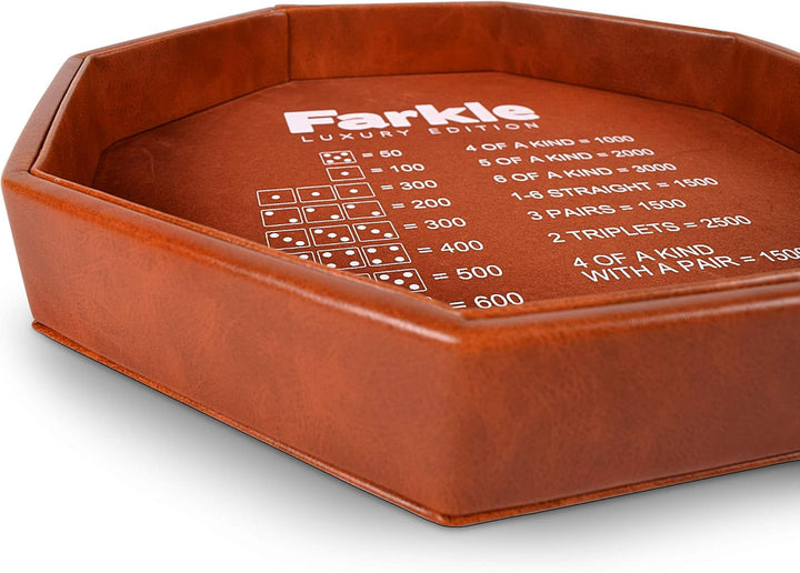 Farkle Luxury Edition Brown PU Leather Dice Tray