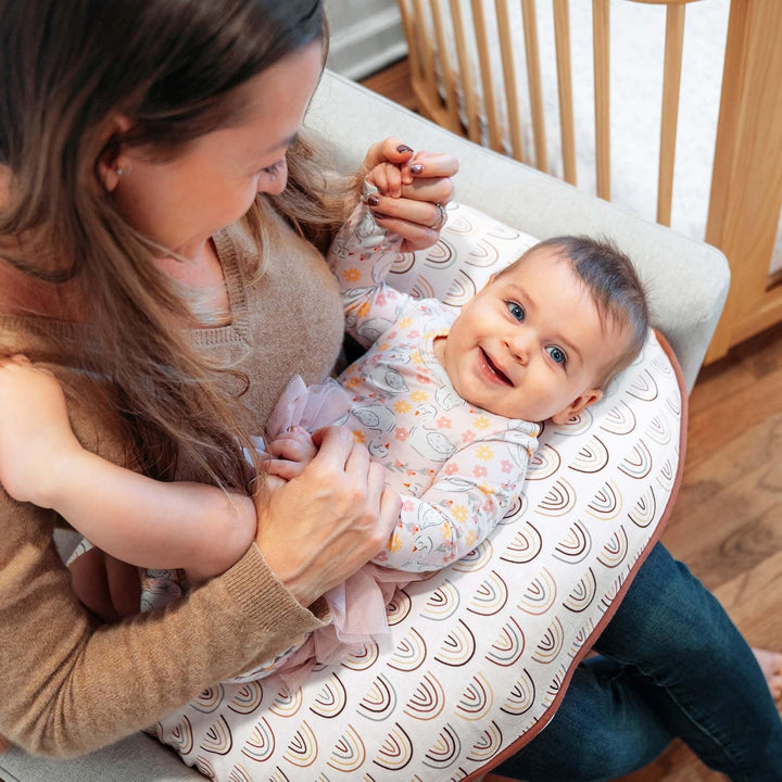 Nursing Pillow Cover, 100% Organic Cotton, Spice Rainbows, Fits the Original Support Pillow for Breastfeeding and Bottle Feeding, Cover Only, Nursing Support Pillow Sold Separately