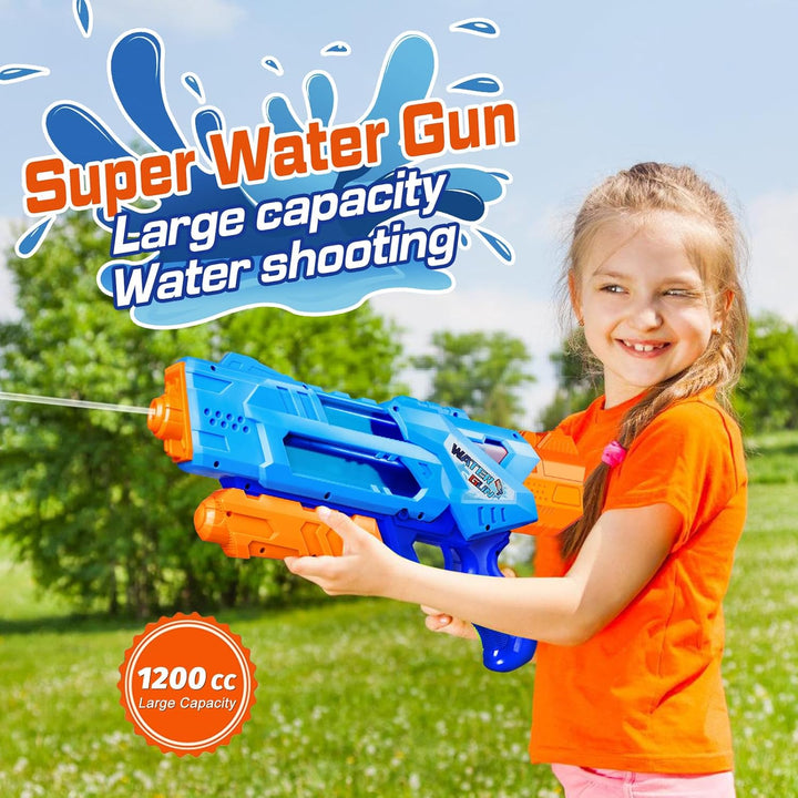 Super Water Guns for Kids Adults - 2 Pack Super Water Soaker 1200Cc Squirt Guns with Excellent Range - Ideas Gift Toys for Summer Outdoor Swimming Pool Beach Sand Water Fighting Play