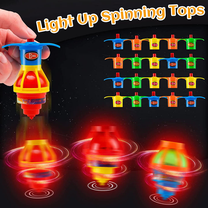 20PCS  Light up Spinning Tops for Kids, LED Light up Flashing Spinning Tops，Gyroscope Novelty Bulk Toys Party Favors