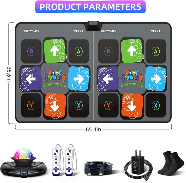 Dance Mat Games for TV - Wireless Musical Electronic Dance Mats with HD Camera, Double User Exercise Fitness Dance Pad Dancing Mat for Kids & Adults, Birthday for Boys & Girls