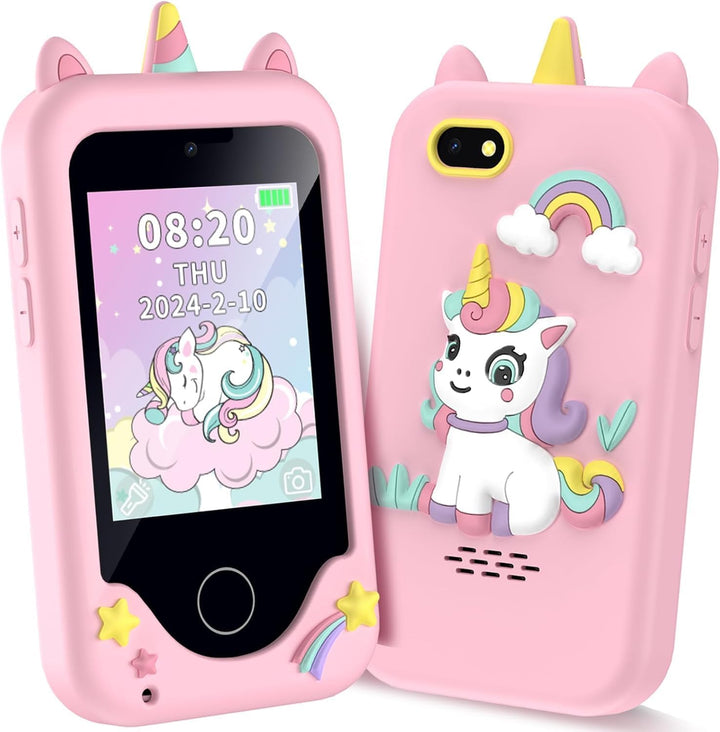 Kids Smart Phone for Girls, Christmas Birthday Gifts for Girls Age 3-10,Kids Toys Cell Phone, Toddler Learning Play Toy Phone with Dual Camera, Game, Music Player