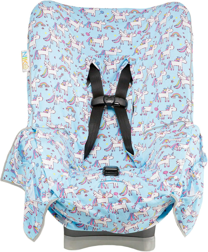 & Liner - Cotton Jersey Gray & White Arrow Pattern - Universal FIT - Crash Tested - Waterproof SEAT Bottom - Easy to Clean - Machine Washable