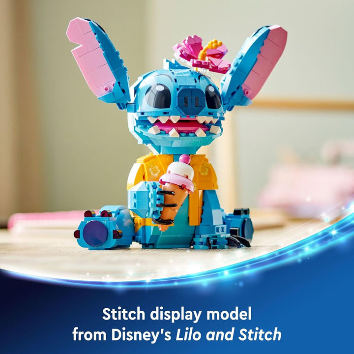 Disney Stitch Toy Building Kit, Disney Toy for 9 Year Old Kids, Buildable Figure with Ice Cream Cone, Fun Disney Gift for Girls, Boys and Lovers of the Hit Movie Lilo and Stitch, 43249
