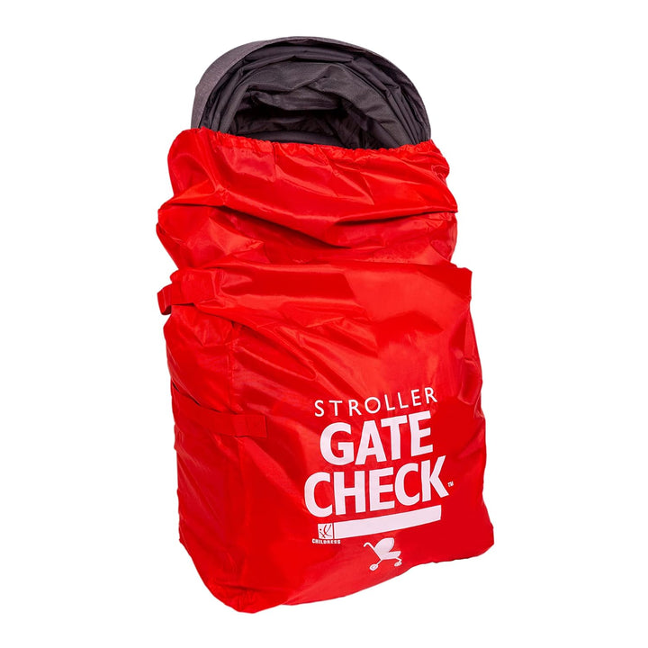 Gate Check Bag for Single & Double Strollers - Travel Bag for Airplane, Fits Most Standard Baby Strollers, Airport Accessories for Gate Check, Flying Essentials - Red