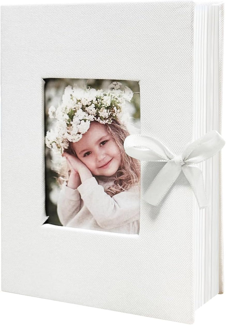 Photo Album 4X6 100 Pockets, Linen Cover Top Loader Vertical, Slip-In Picture Grey Pockets Albums for Wedding, Family, Anniversary, Baby, Vacation