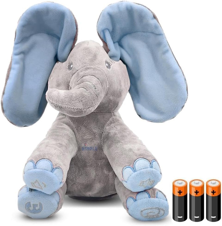 Kaia Peek a Boo Elephant Toy, Interactive Singing Stuffed Elephant Plush with Moving Ears, Musical Stuffed Animal for Babies and Toddlers, Adorable Elephant Baby Toy