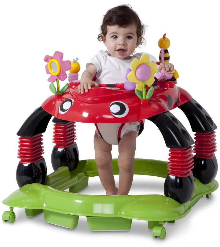 Lil Play Station 4-In-1 Activity Walker - Rocker, Activity Center, Bouncer, Walker - Adjustable Seat Height - Fun Toys for Baby, Sadie the Ladybug