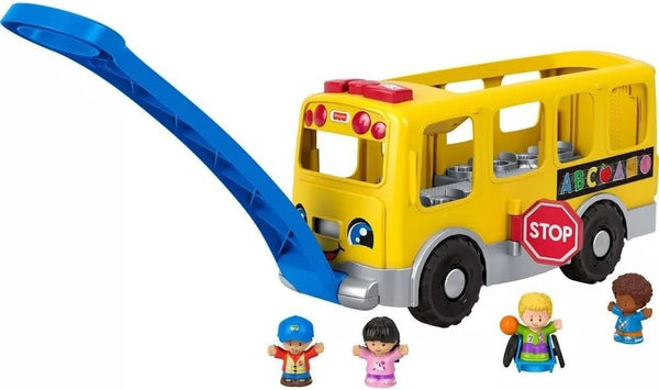 Little People Toddler Learning Toy, Big Yellow Bus Musical Pull-Along Vehicle for Pretend Play Kids Ages 1+ Years