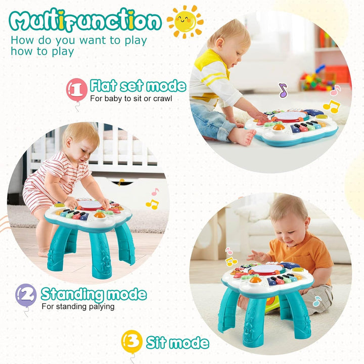 Baby & Toddler Toys, Baby Activity Center 6 to 12-18 Month Old, Learning Musical Table Toys for 1 2 3 Year Old Boys Girls Gifts