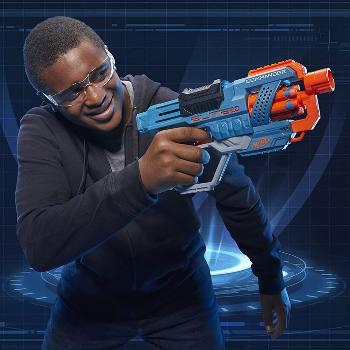 Elite 2.0 Commander RC-6 Blaster, 12 Elite Darts, 6-Dart Rotating Drum, Tactical Rails, Barrel and Stock Attachment Points