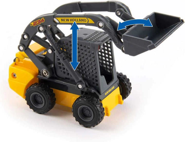 New Holland L230 Skid Steer Toy - 1:32 Scale - Officially Licensed Construction Toy with Working Front Bucking and Free-Rolling Wheels - Ages 3 Years and Up