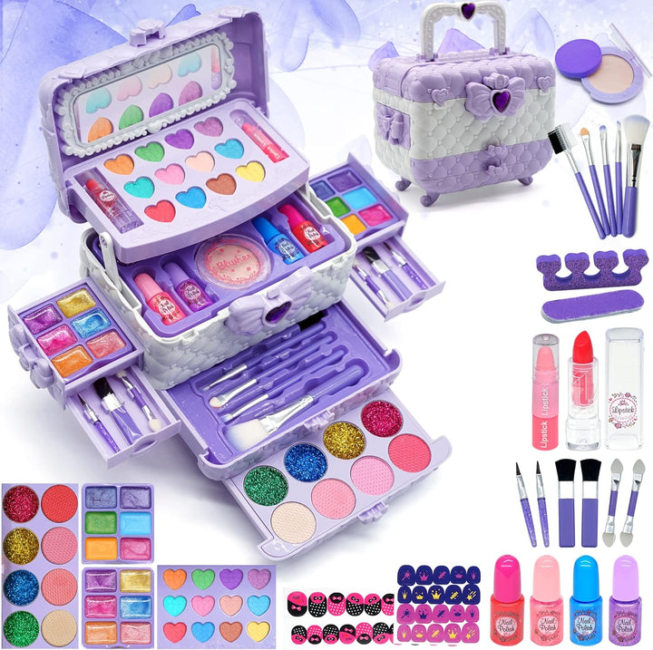Kids Makeup Sets for Girls - Kids Makeup Sets for Girls 5-8, Maquillaje Para Niñas, Play Make up Kit, Best Toys for Little Girl,Princess Toddler Kid Stuff, Ages3456789 10 Year Old Girl Birthday Gifts