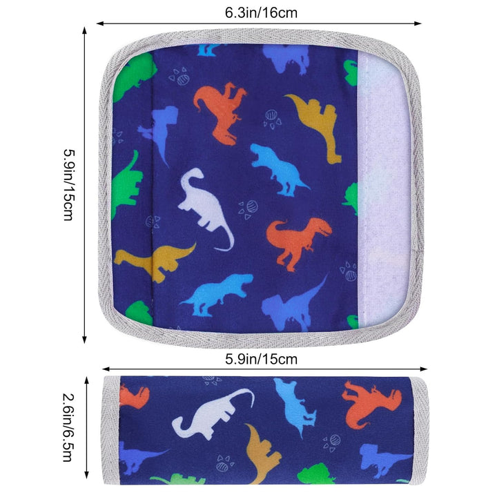Seat Belt Cover Pad for Baby, Soft Seatbelt Cushion Covers for Kids 2Pcs Car Seat Strap Shoulder Pads for All Car Seats, Stroller, High Chair,Blue Dinosaur
