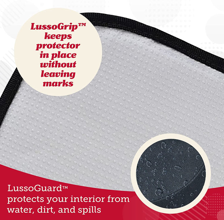 Car Seat Protector for Baby Car Seat - Thick Padding - Seat Protector under Baby Car Seat with 2 Mesh Storage Pockets - Black Waterproof Baby Car Seat Protector - Non-Slip Padded Backing