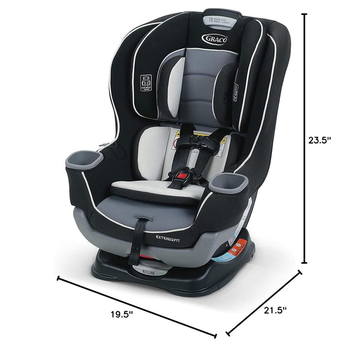 Extend2Fit Convertible Baby Car Seat, Rear and Forward Facing, Adjustable Extension Panel for Extra Legroom, Gotham