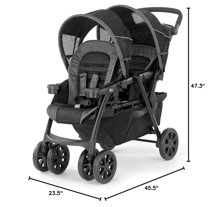 Cortina Together Double Stroller - Minerale | Black/Silver