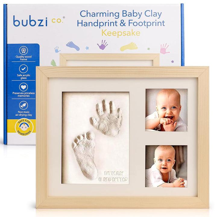 Baby Footprint Kit, Baby Foot and Hand Print Kit, Baby Keepsake Frame, Nursery Pictures Frames, Hand Print Mold Kit, New Mom Gifts, Baby Newborn Essentials Must Haves, Baby Shower Gifts