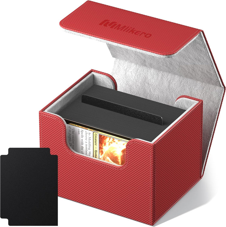 Card Deck Case for Trading Cards 1800+, Trading Card Storage Box with 10 Dividers and 3 Foam Stoppers, Leather Magnetic Closure Commander Deck Box Fit for Yugioh, MTG and Sport Cards