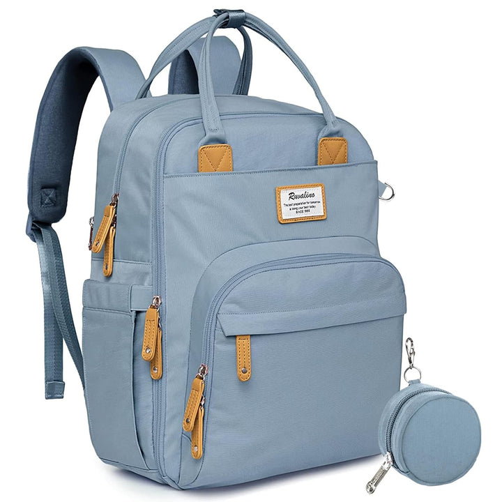 Diaper Bag Backpack-Multifunction Travel Baby Diaper Bag with Changing Pad, Insulated Bottle Holders & Pacifier Case, Large Capacity, Waterproof, Gray