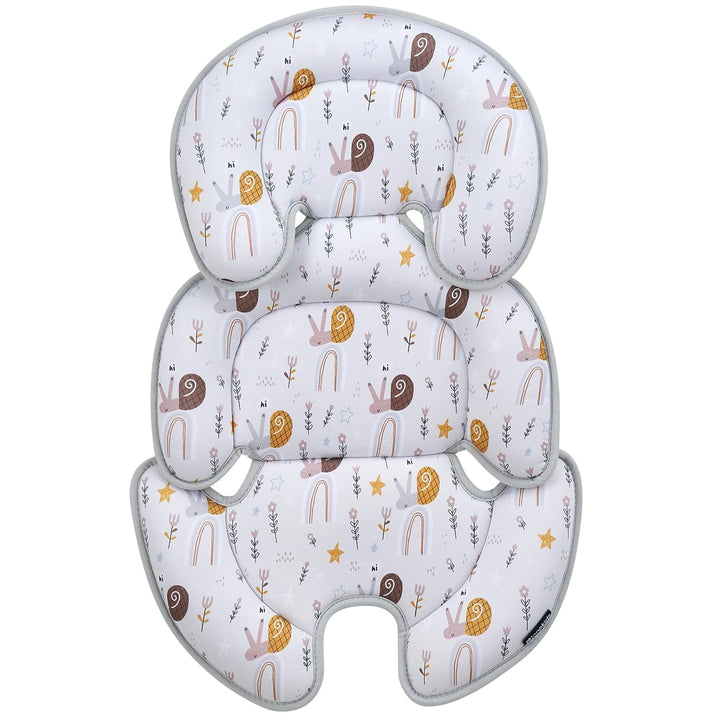 Head and Body Support Pillow Infant Car Seat Insert for Newborn to Toddler Stroller Cushion (Grey)