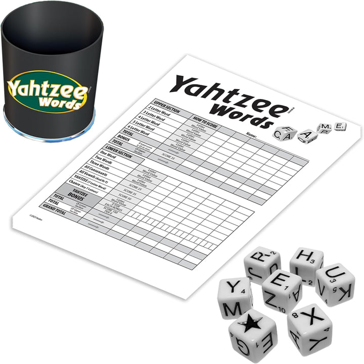 Games Yahtzee Words USA, Family Word Game Version of Yahtzee for 2 or More Players, Ages 8+