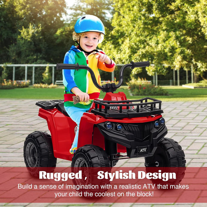12V 4.5AH Kids ATV 4 Wheeler Rechargeable Battery Car for Ages 2-5 | ASTM/CPSIA Certified Electric Quad with Ergonomic Seat, Treaded Tires & Rubber Grips | Indoor/Outdoor Ride-On Toy