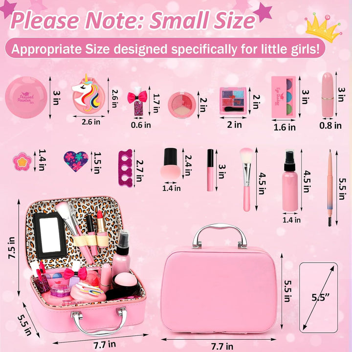 Kids Washable Makeup Girl Toys - Real Make up Set, Little Girls Makeup Kit for Toddler Kid Children Princess, Christmas Birthday Gift Toys for Girl 4 5 6 7 8 9 10 Year Old