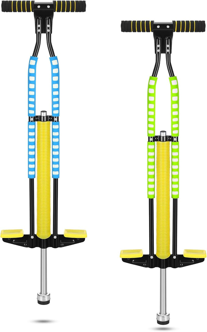 2 Pcs Pogo Stick, Suitable for 80-160 Lbs, Soft Foam Jump Stick, Easy Grip Handles, for Beginners Teens Adults Outdoor Exercise Body Balance Keep Healthy(Blue, Red)