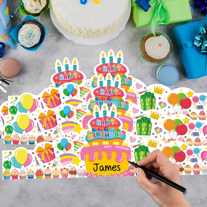 36 Pack Birthday Crowns for Kids Colorful Paper Party Hats Birthday Crown Set for Teachers Students Classroom