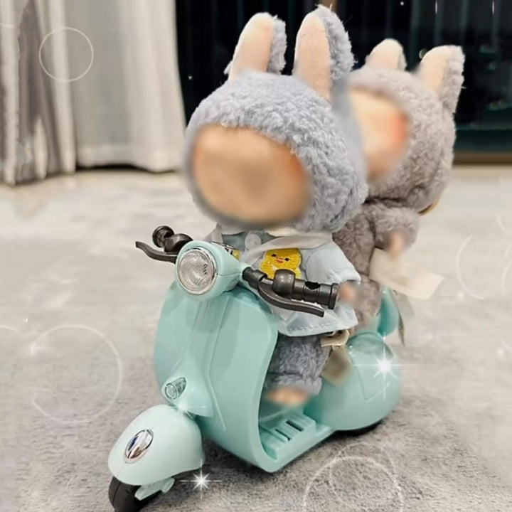 Scooter Toy - with Light and Music, Big into Energy Cute Have a Seat Motorcycles, Interactive Rotating Decor Desktop Ornaments Accessories Collectors (Blue)