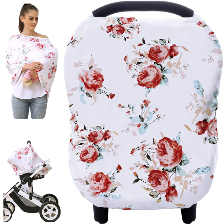 Car Seat Canopy Breastfeeding Cover - Multi Use Baby Stroller and Carseat Cover, Breastfeeding Covers, Boys and Girls Shower Gifts (Classical Arrows)