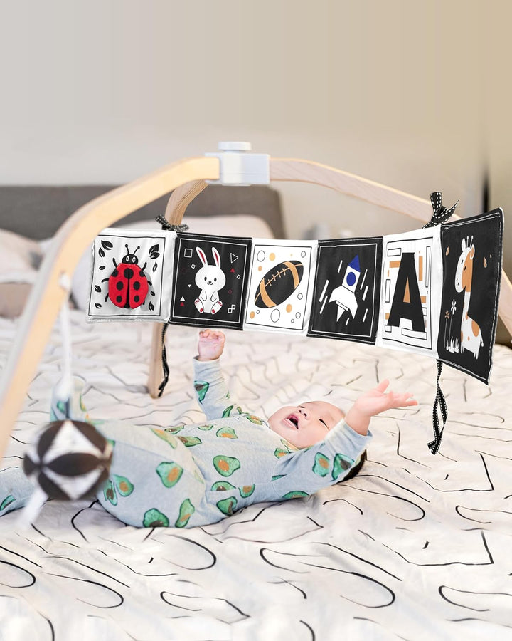 High Contrast Baby Toys for Newborn, Tummy Time Mirror Black and White Toys for 0-6 Months, Visual Sensory for Infant 0-3-6 Months, Newborn Baby Registry Essential Stuffers