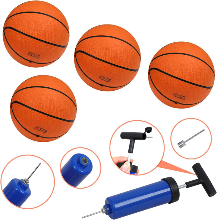 Foldable Indoor Basketball Arcade Game, Electronic Dual Shot Basketball Hoop Arcade Game Machine with 4 Balls and LED Scoring for 2 Players Home Play, Kids, Adults