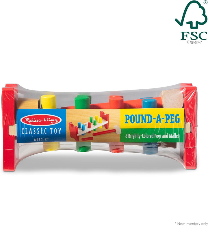 Deluxe Wooden Pound-A-Peg Toy with Hammer - FSC Certified
