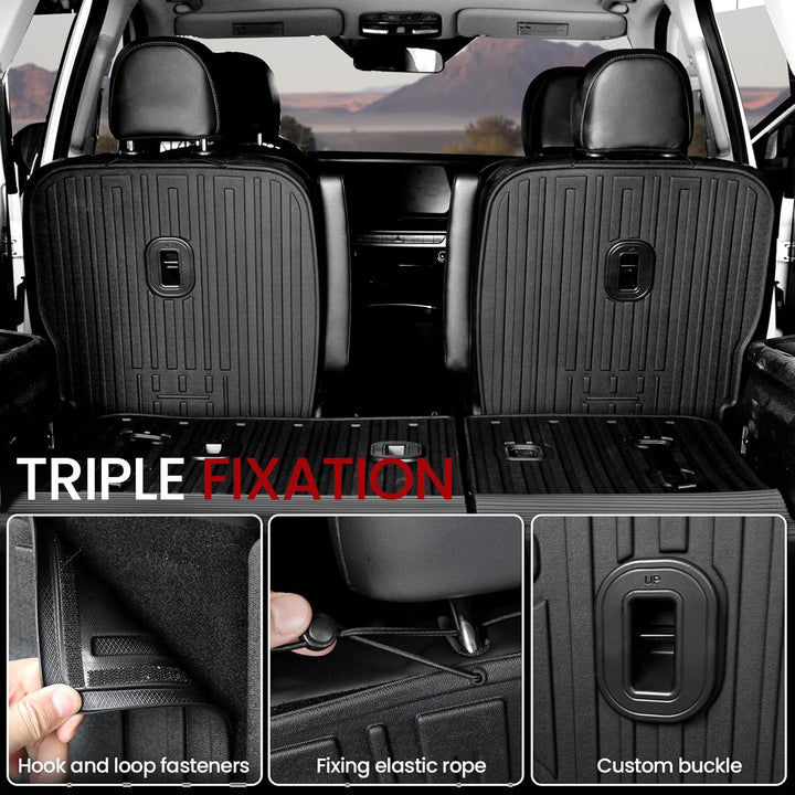 Kick Mats Backrest Mats for 2020-2024 2025 Kia Telluride 7 Passenger Captain Chairs Car Mats Accessories, All Weather TPE Interior Protector(2Nd Row Kick Mats)