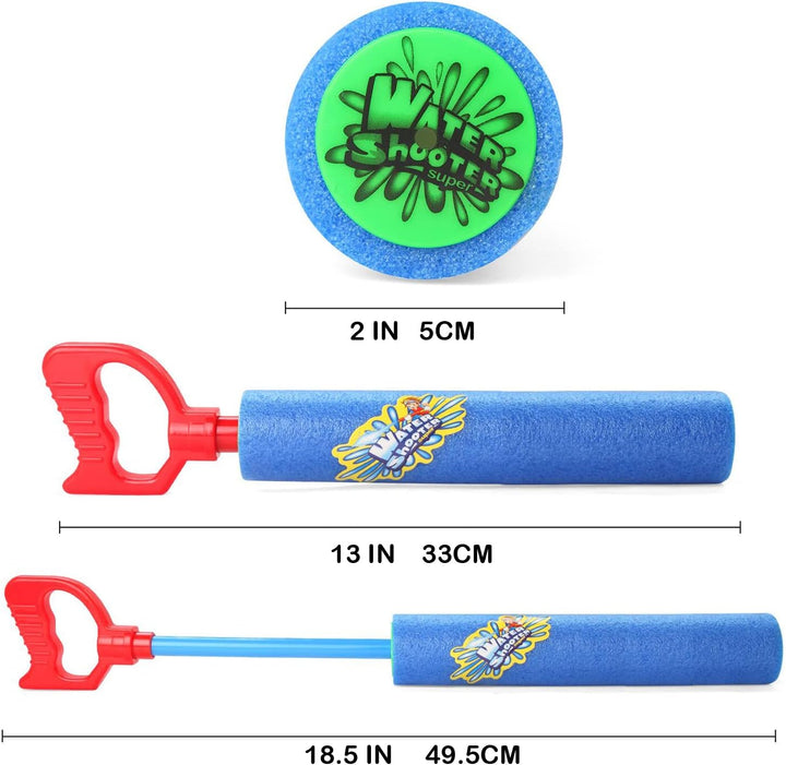 Water Guns Shooter 6 Pack, Super Foam Soakers Blaster Squirt Guns, Pool Noodles Toy with Plastic Handle Summer Swimming Beach Garden Fighting Game,Outdoor Toys for Kids Boys Girls Adults