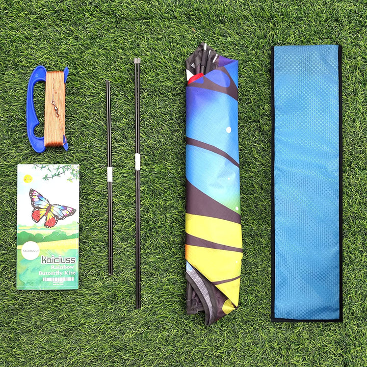Butterfly Kites for Kids and Adults, Easy to Fly Large Single Line Kite for Boys and Girls - 55" X 28" Beach Kite for Beginners, 300Ft String Handle Included