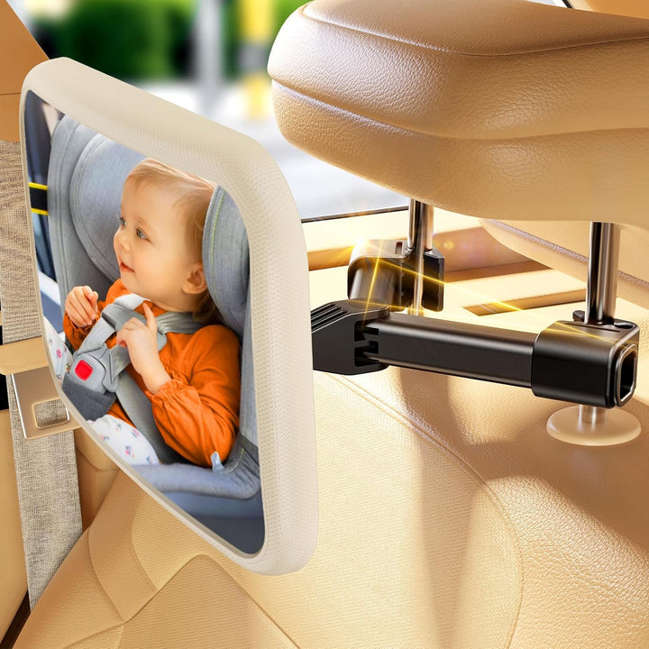 Baby Car Mirror for Baby Hook Clip Design Never Shake Baby Mirror for Car Seat Mirror Rear Facing Newborn Essentials Easy Install Back Seat Mirrors for Car Clear View Shatterproof Crash Tested
