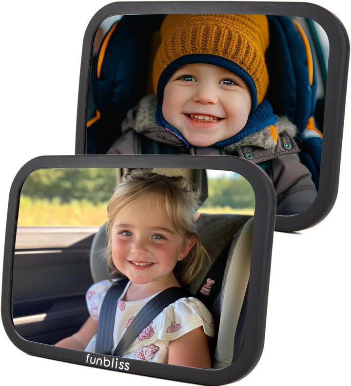 Baby Car Mirror Most Stable Backseat Mirror with Premium Matte Finish,Ultra High Definition PMMA Material, Secure and Shatterproof,Black