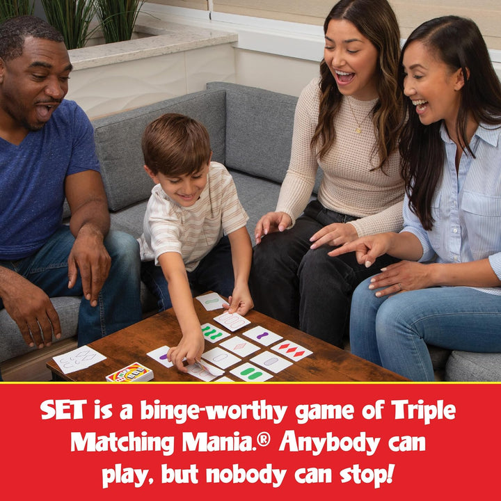 SET Enterprises SET - the Family Card Game of Visual Perception - Race to Find the Matches, for Ages 8+,81 Cards, Rules Included