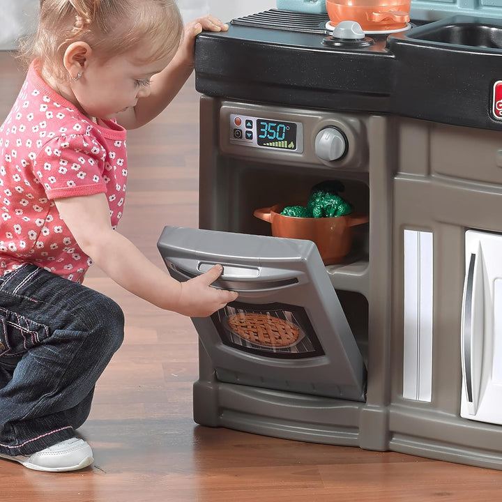 Best Chefs Kids Kitchen Playset, Indoor/Outdoor Kitchenette, Interactive Play with Lights and Sounds, Made of Durable Plastic, Includes 25 Piece Toy Accessories, for Toddlers 2+ Years Old