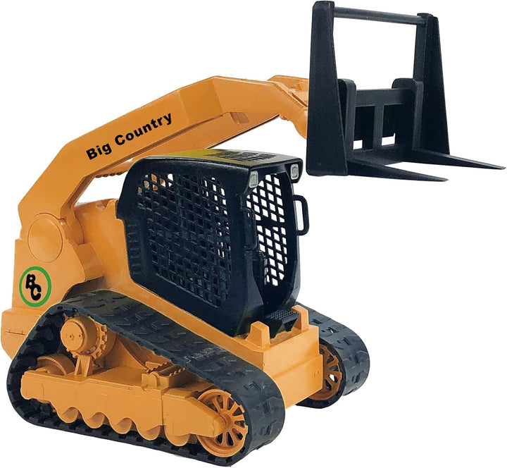 - Track Skid Steer - 1:20 Scale - Construction Toys - Auger - Bucket - Hay Fork - Attachments - Flatbed Trailer -Plastic…